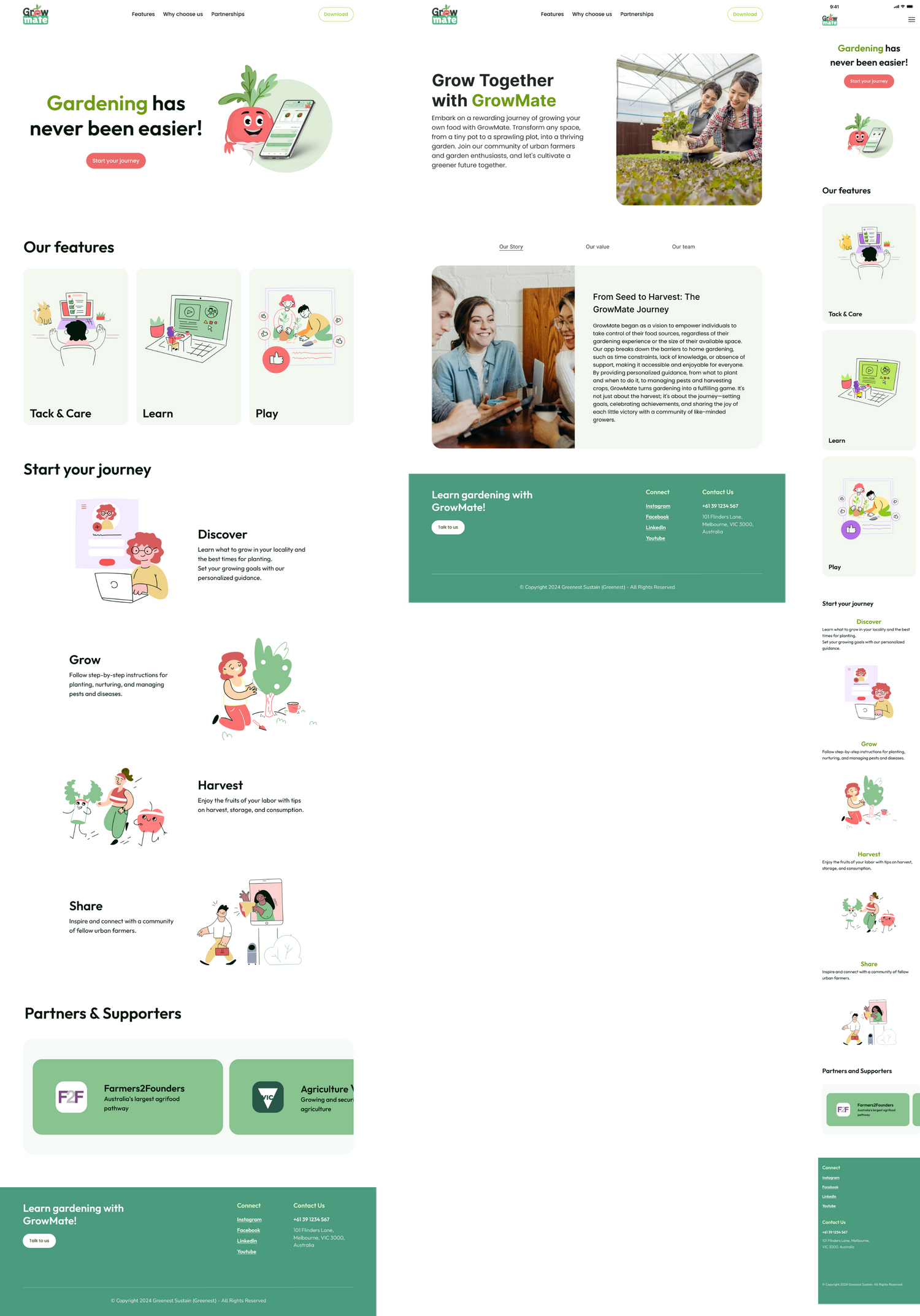 Final GrowMate website design